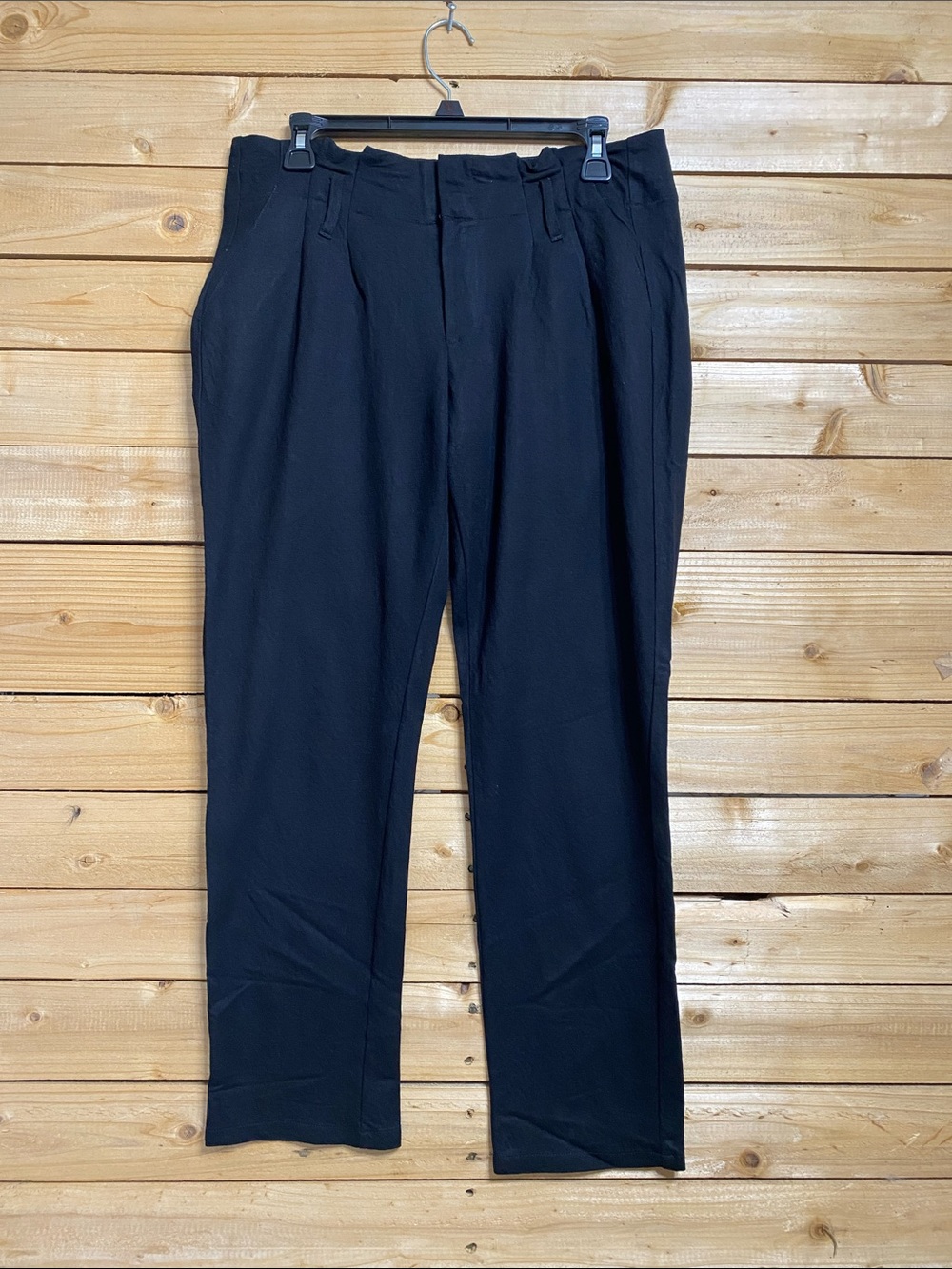 Classic Black Pleated Dress Pants